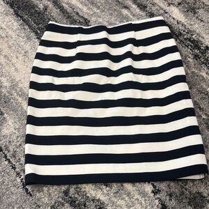 Vince Camuto Black and White Striped Pencil Skirt